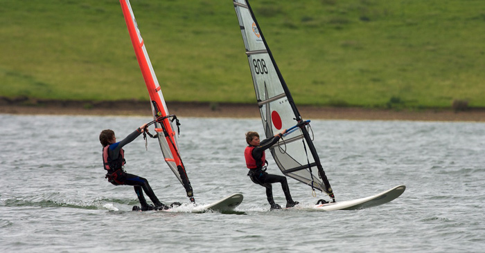 Techno293 UK kids windsurfing in UK waters